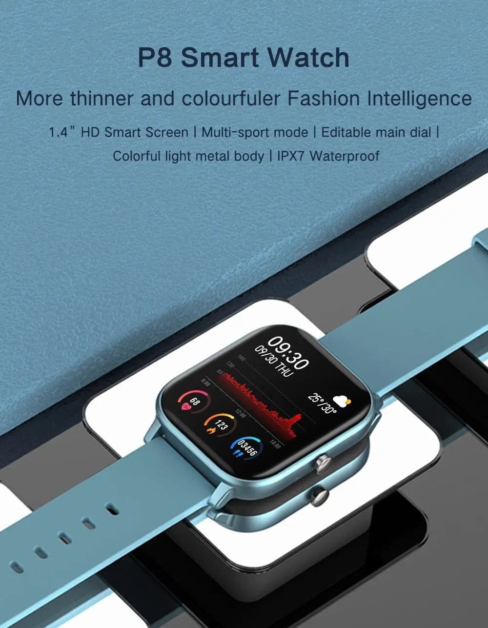 First Verse HW21 Smart Watch Men Women IP67 Waterproof Sleep Monitor  SmartWatch Med Watch Pressure Watch Pro 